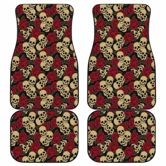 Set Of Pcs Floral Sugar Skull Car Mat