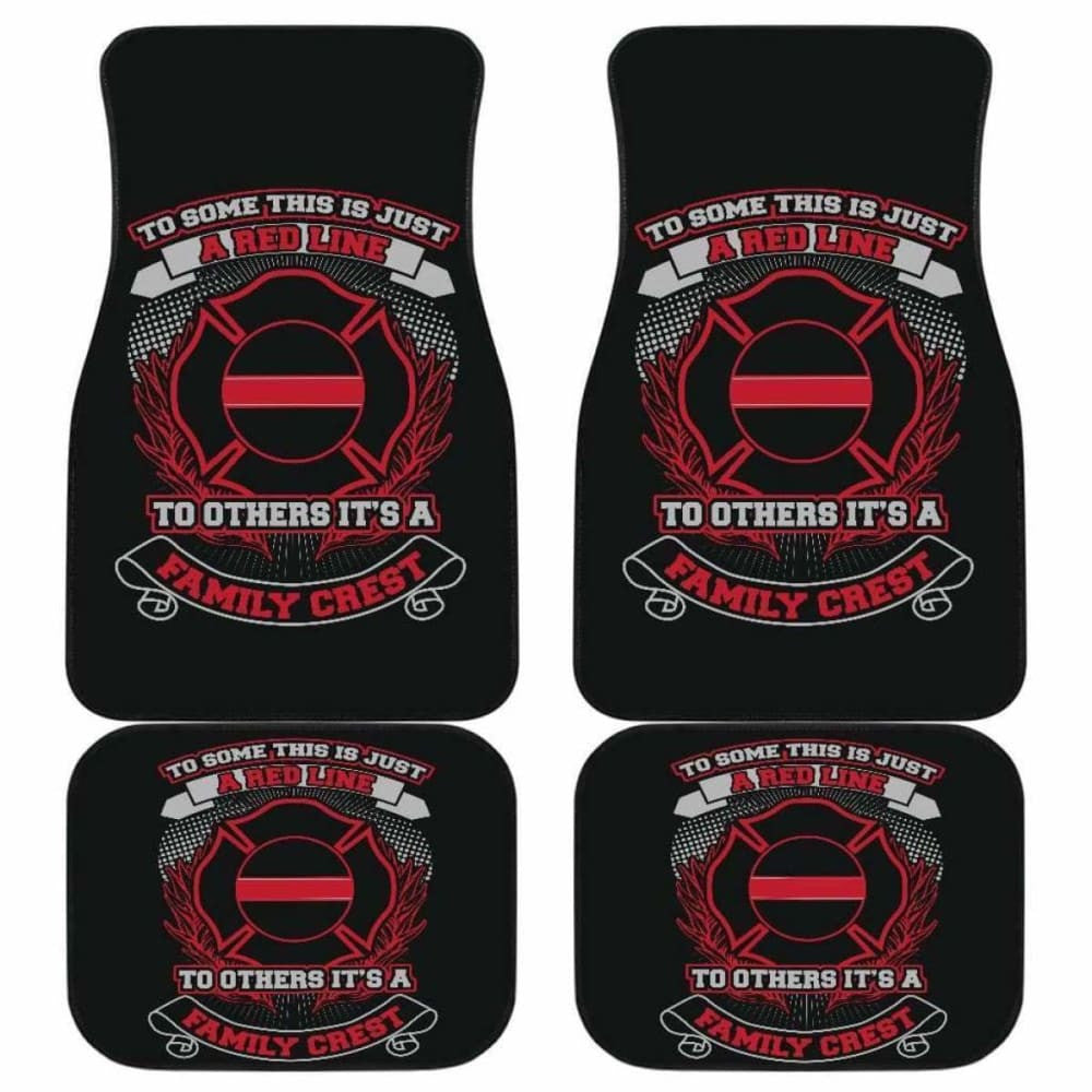 Firefighter Front And Back Car Mats Set Of