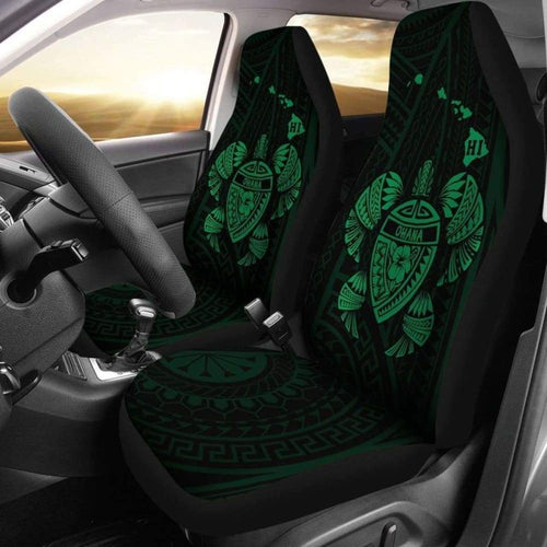Hawaii Turtle Hibiscus Map Car Seat Covers - Green - New -