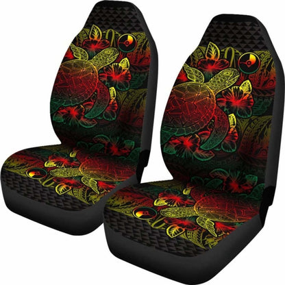 Yap Car Seat Covers - Yap Flag Turtle Hibiscus Reggae - New
