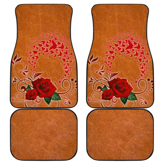 Girly Flower Rose and Butterfly Car Floor Mats