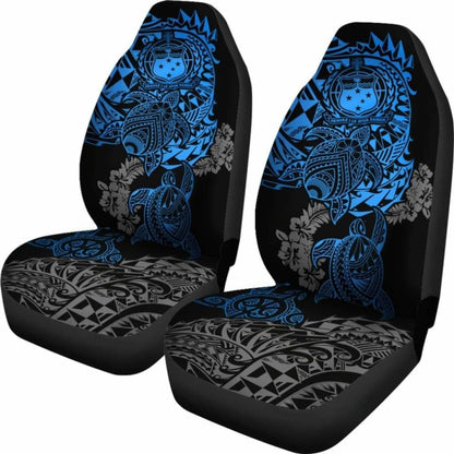 Samoa Polynesian Car Seat Covers - Blue Turtle Flowing - Amazing