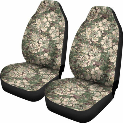 Hawaii Camo Hibiscus Palm Leaf Car Seat Covers