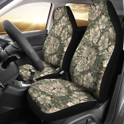 Hawaii Camo Hibiscus Palm Leaf Car Seat Covers