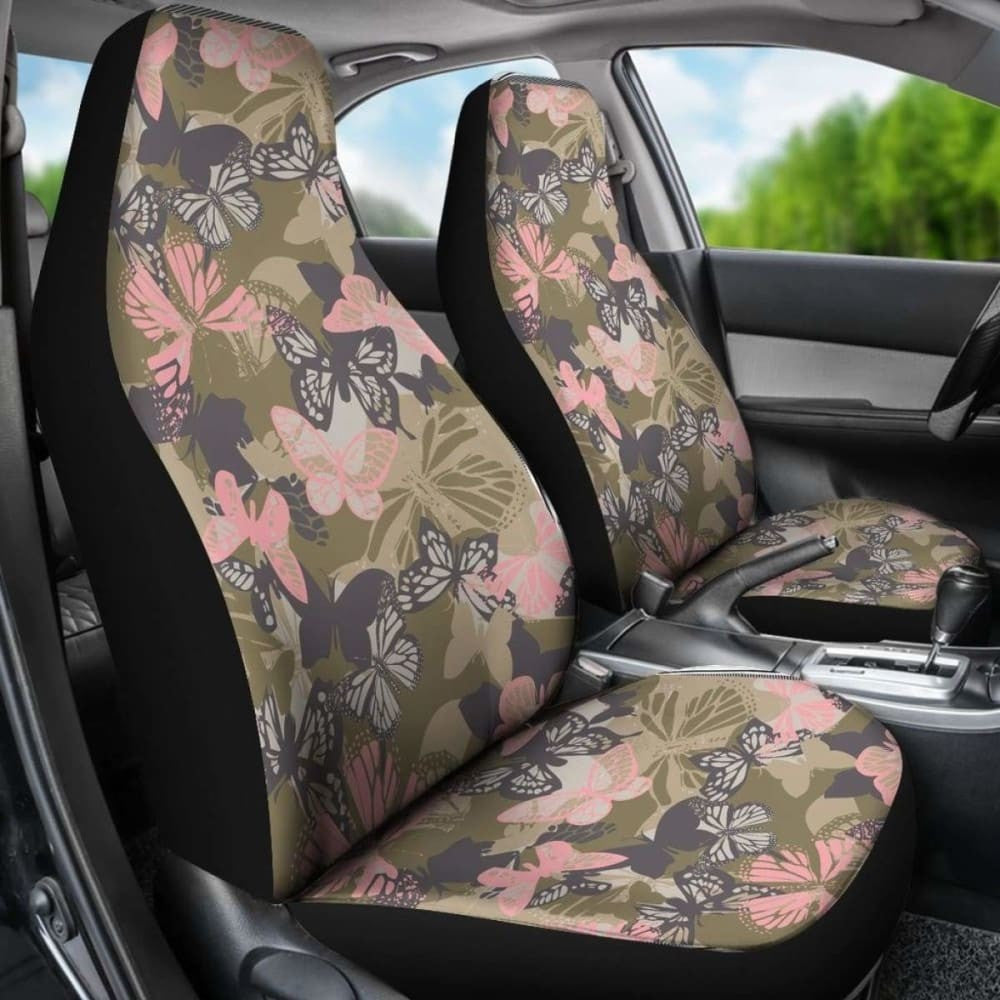 Camo Car Seat Covers Butterfly Pattern