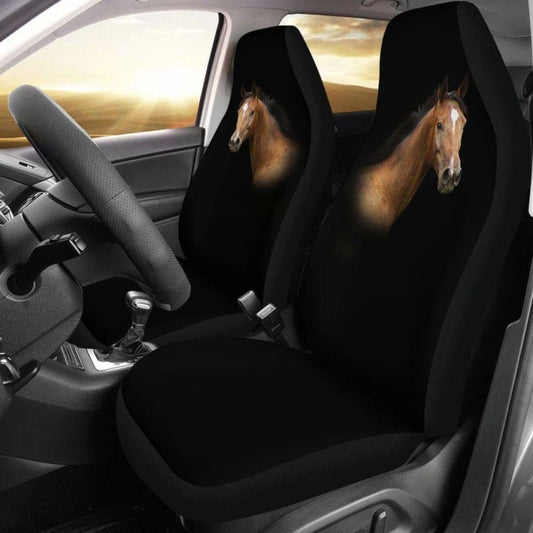 Quarter Horse Head Black Seat Covers