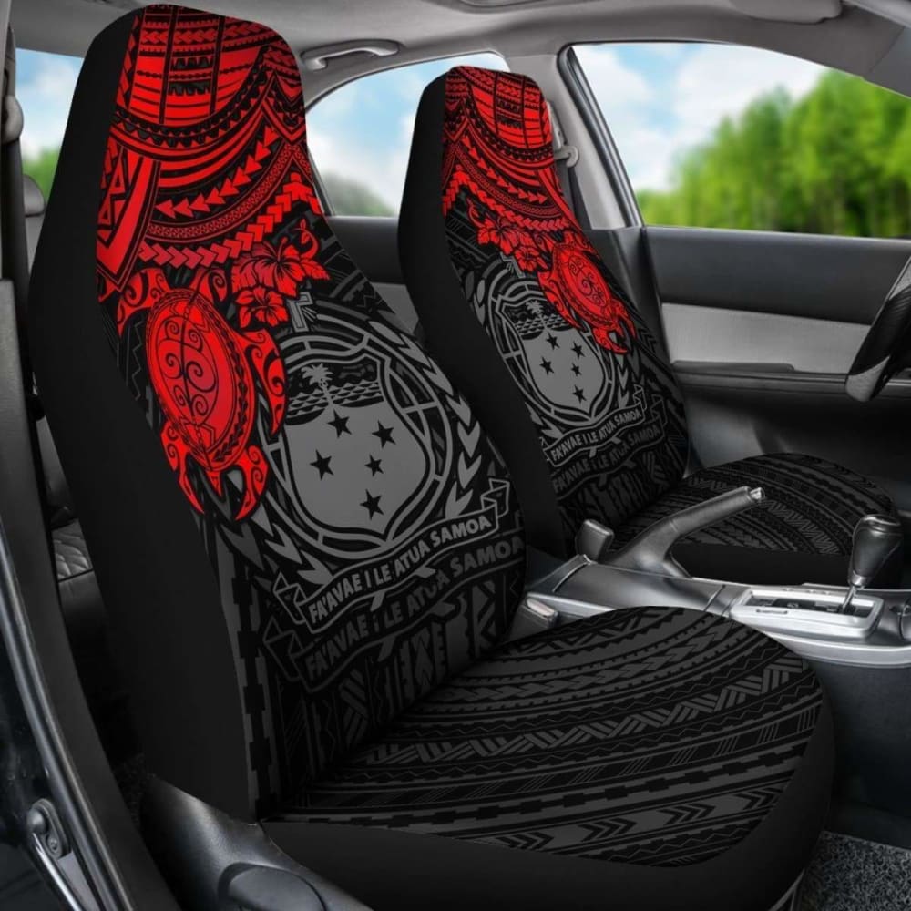 Samoa Polynesian Car Seat Covers - Red Turtle - Amazing