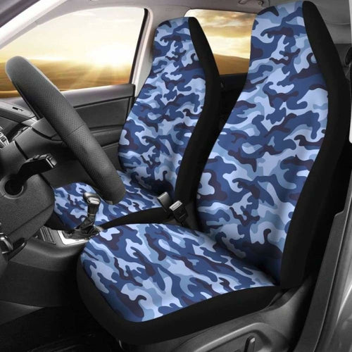 Blue Camouflage Car Seat Covers