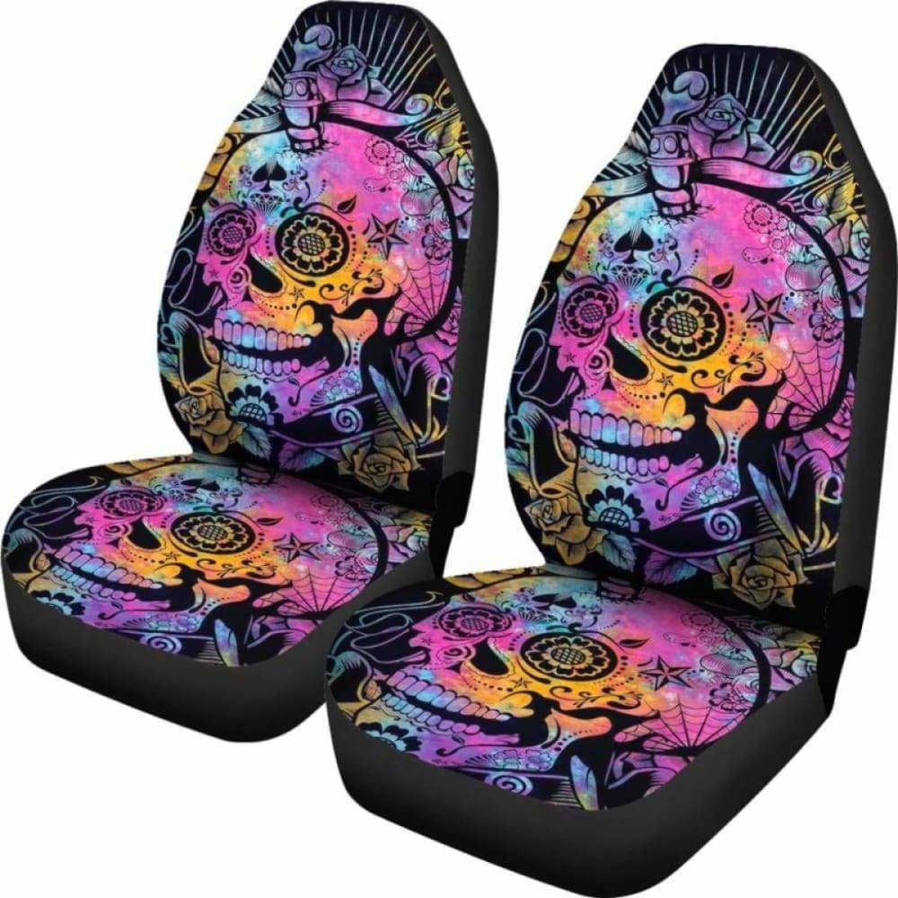 Set Of Pcs Sugar Skull Car Seat Covers