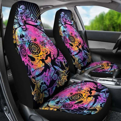 Set Of Pcs Sugar Skull Car Seat Covers