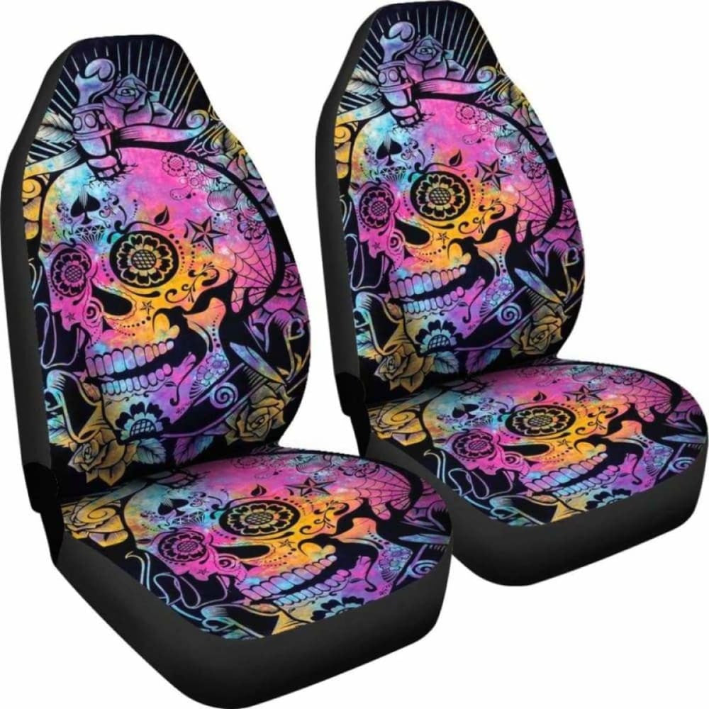 Set Of Pcs Sugar Skull Car Seat Covers