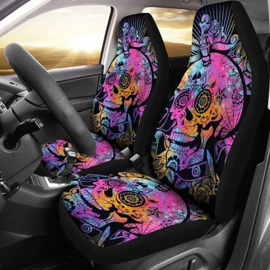 Set Of Pcs Sugar Skull Car Seat Covers