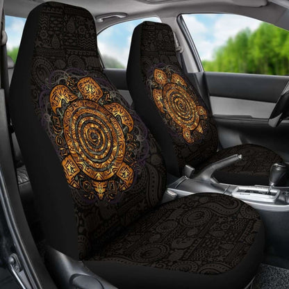 Polynesian Car Seat Cover - Gold Sea Turtle Maori Style - New