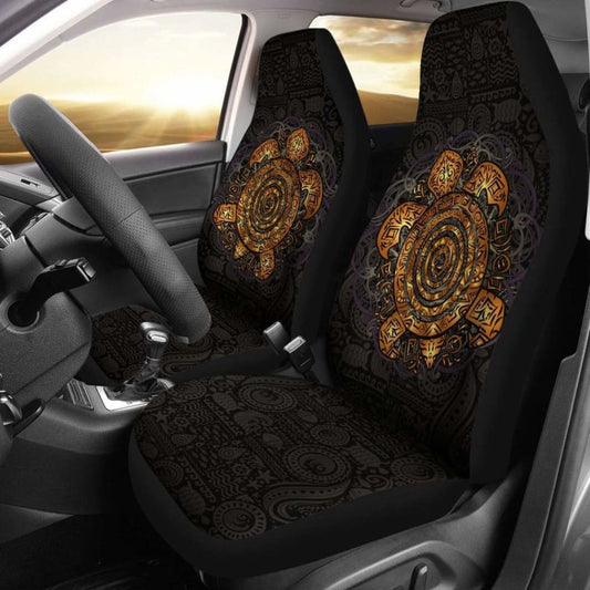 Polynesian Car Seat Cover - Gold Sea Turtle Maori Style - New