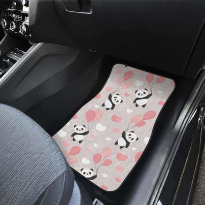 Cute Panda Ballon Heart Pattern Front And Back Car Mats