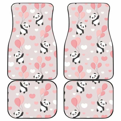 Cute Panda Ballon Heart Pattern Front And Back Car Mats