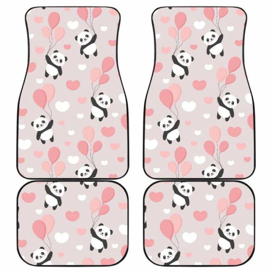 Cute Panda Ballon Heart Pattern Front And Back Car Mats