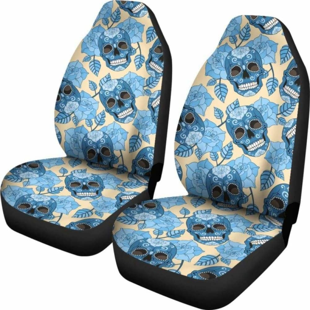 Set Of Sugar Skull Car Seat Covers