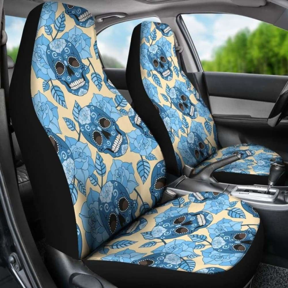 Set Of Sugar Skull Car Seat Covers