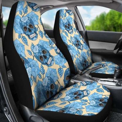 Set Of Sugar Skull Car Seat Covers