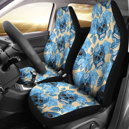 Set Of Sugar Skull Car Seat Covers