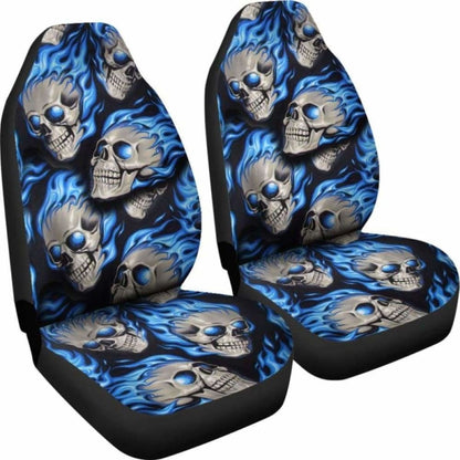 Set Of Fire Skulls Car Seat Covers