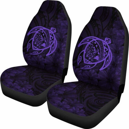Alohawaii Car Seat Covers - Hawaii Turtle Map Hibiscus Poly Purple - New Awesome