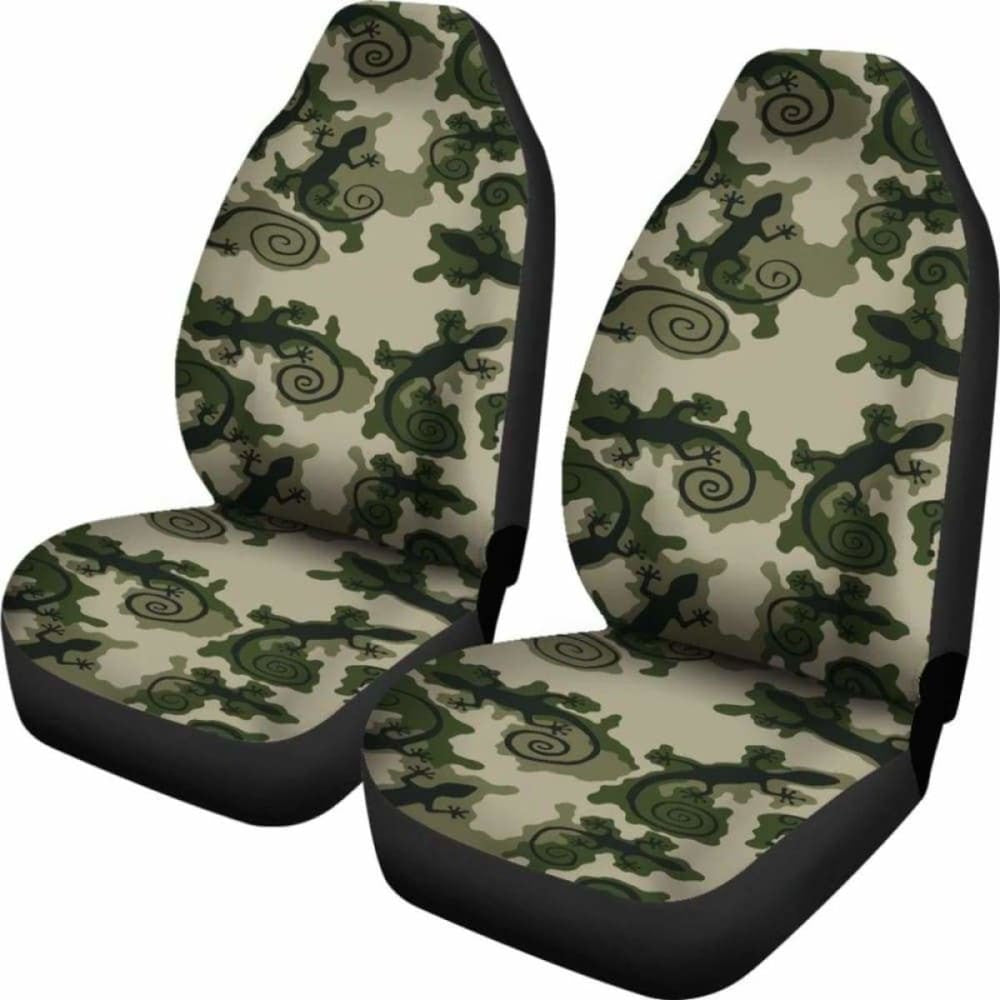 Gecko Camouflage Car Seat Covers Green And Black Camo