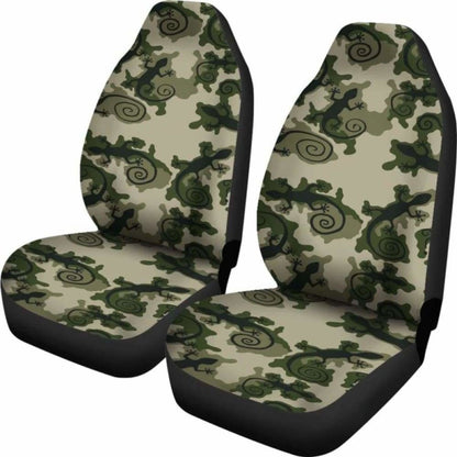 Gecko Camouflage Car Seat Covers Green And Black Camo