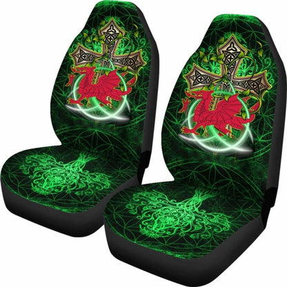 Celtic Car Seat Covers - Dragon Wales & Celtic Cross -