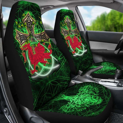 Celtic Car Seat Covers - Dragon Wales & Celtic Cross -