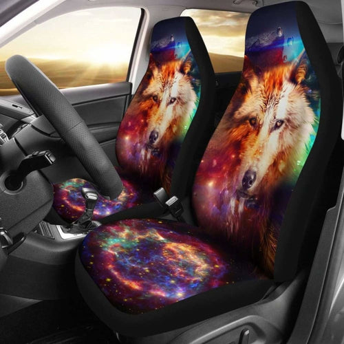 Wolf Colorful Car Seat Covers Amazing