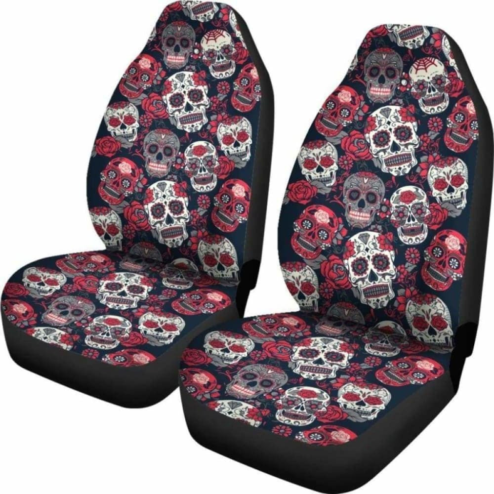 Pink Sugar Skull Pattern Car Seat Cover