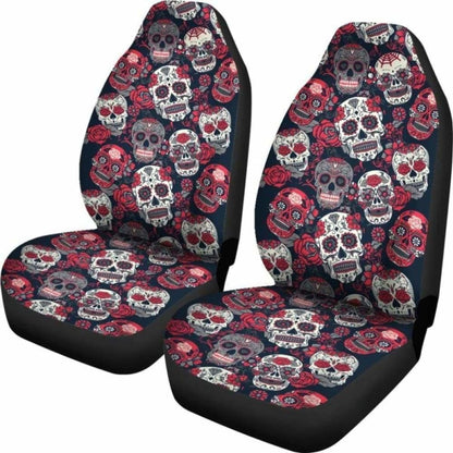 Pink Sugar Skull Pattern Car Seat Cover