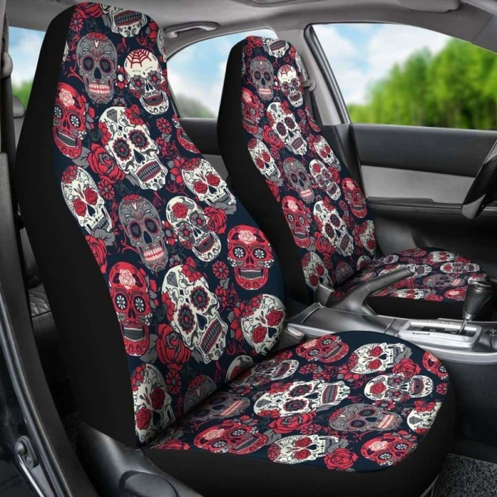 Pink Sugar Skull Pattern Car Seat Cover