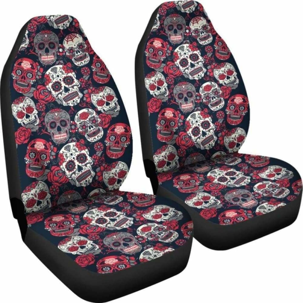 Pink Sugar Skull Pattern Car Seat Cover