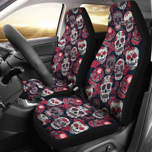 Pink Sugar Skull Pattern Car Seat Cover