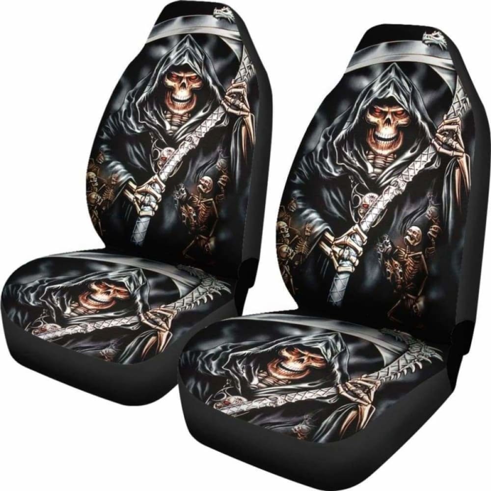 Set Of Skull Grim Reaper Car Seat Covers