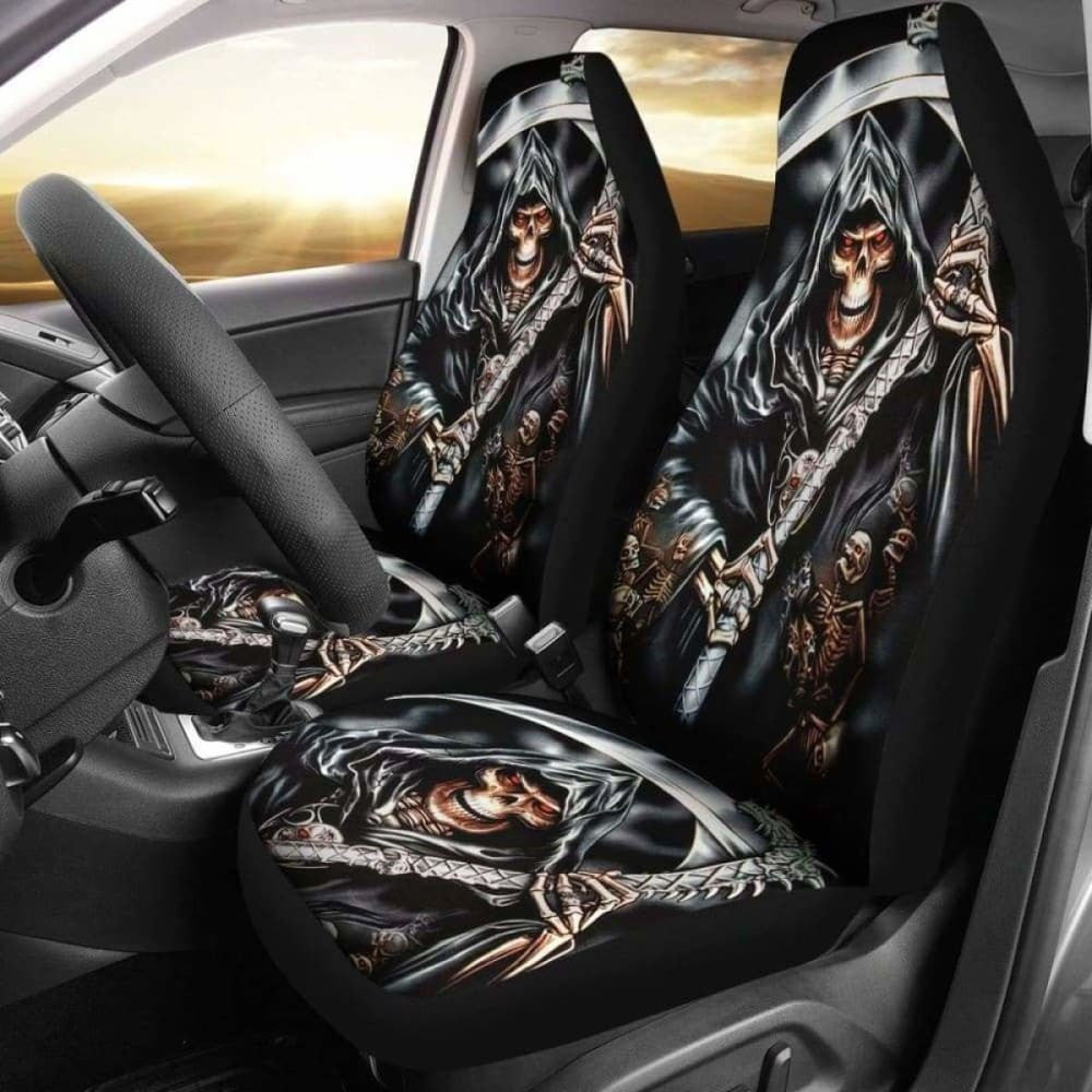 Set Of Skull Grim Reaper Car Seat Covers