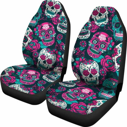 Gretta Skully Car Seat Covers - Sugar Skull - Pinkish