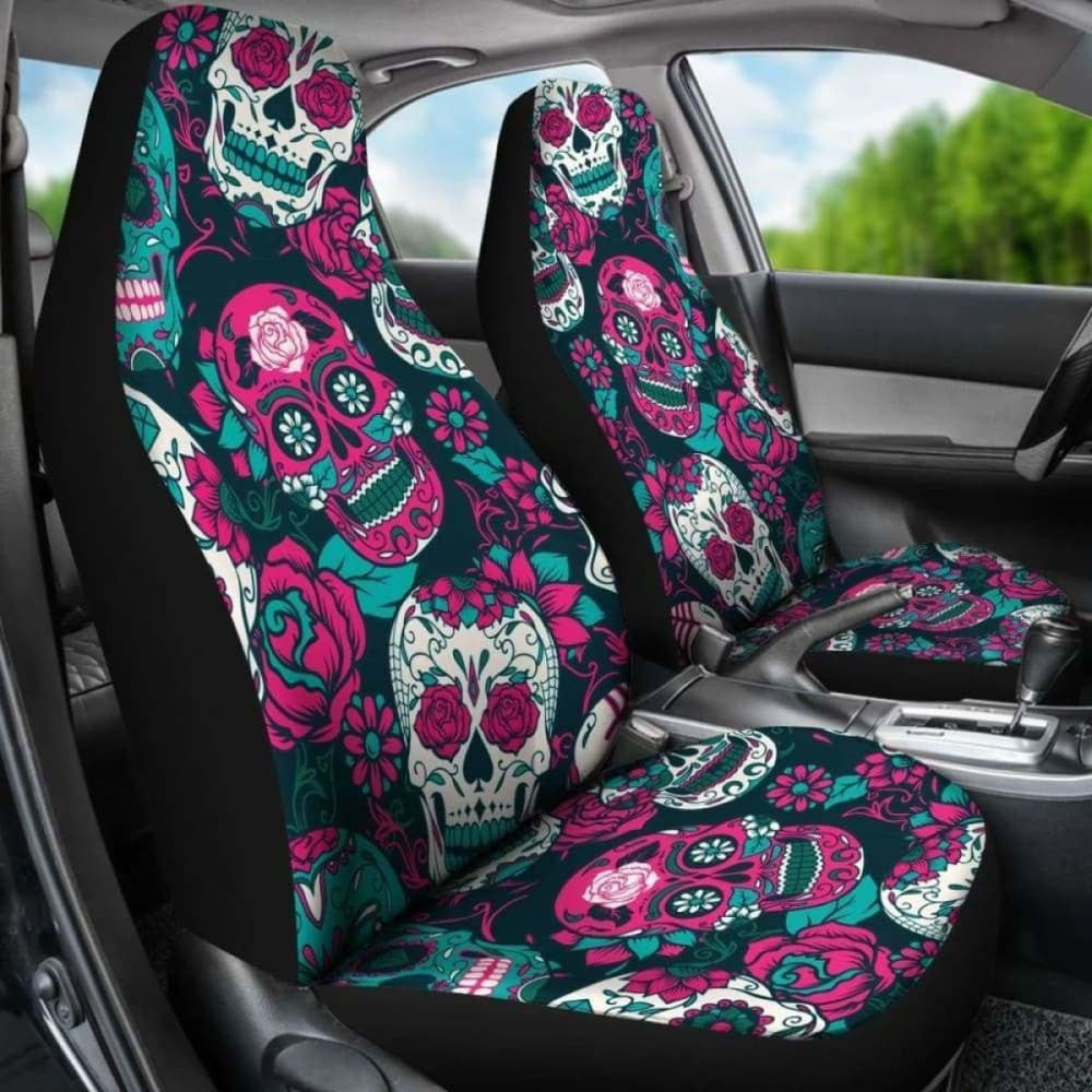 Gretta Skully Car Seat Covers - Sugar Skull - Pinkish
