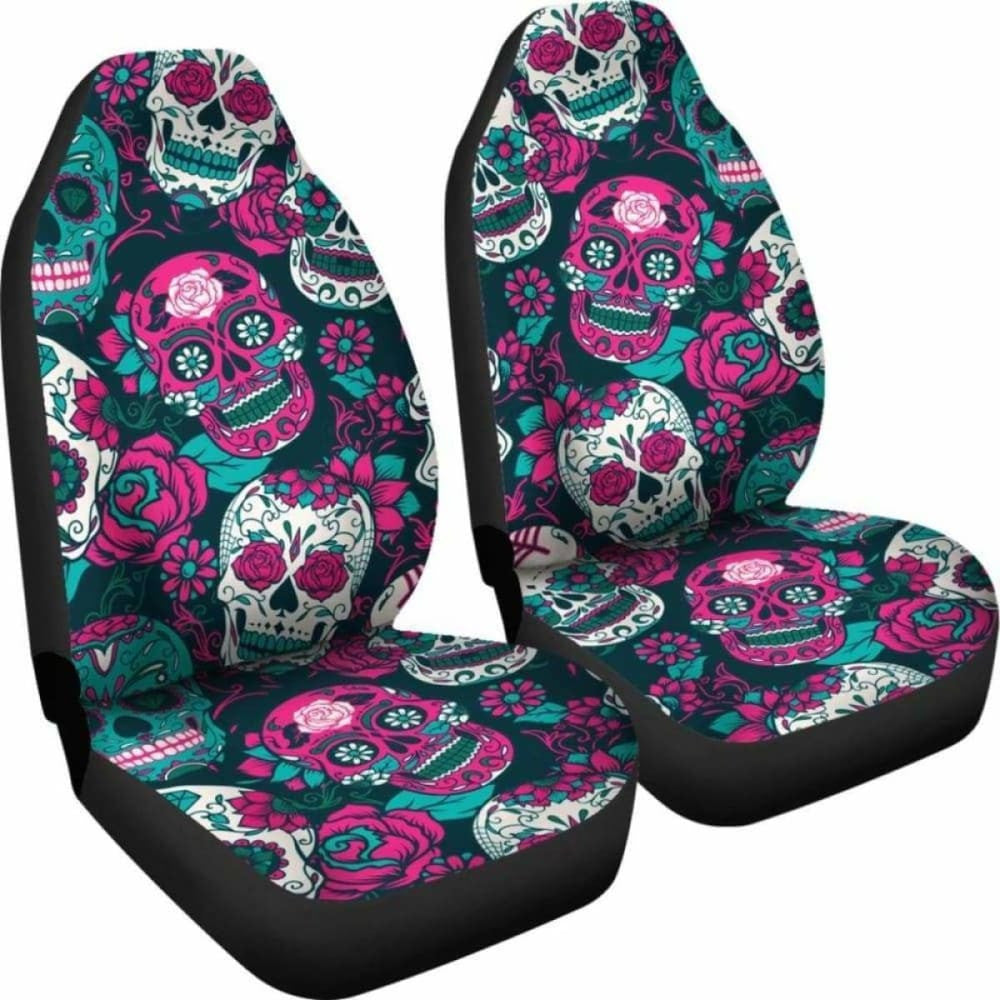 Gretta Skully Car Seat Covers - Sugar Skull - Pinkish