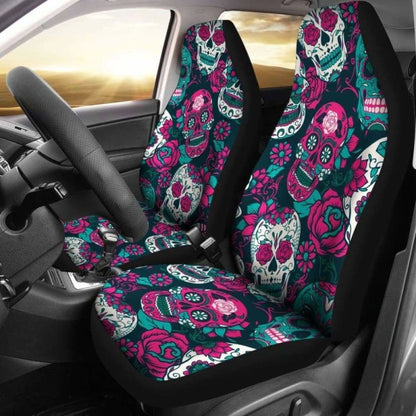 Gretta Skully Car Seat Covers - Sugar Skull - Pinkish