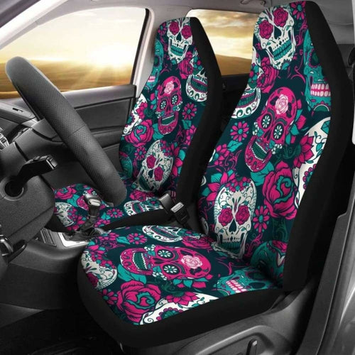 Gretta Skully Car Seat Covers - Sugar Skull - Pinkish