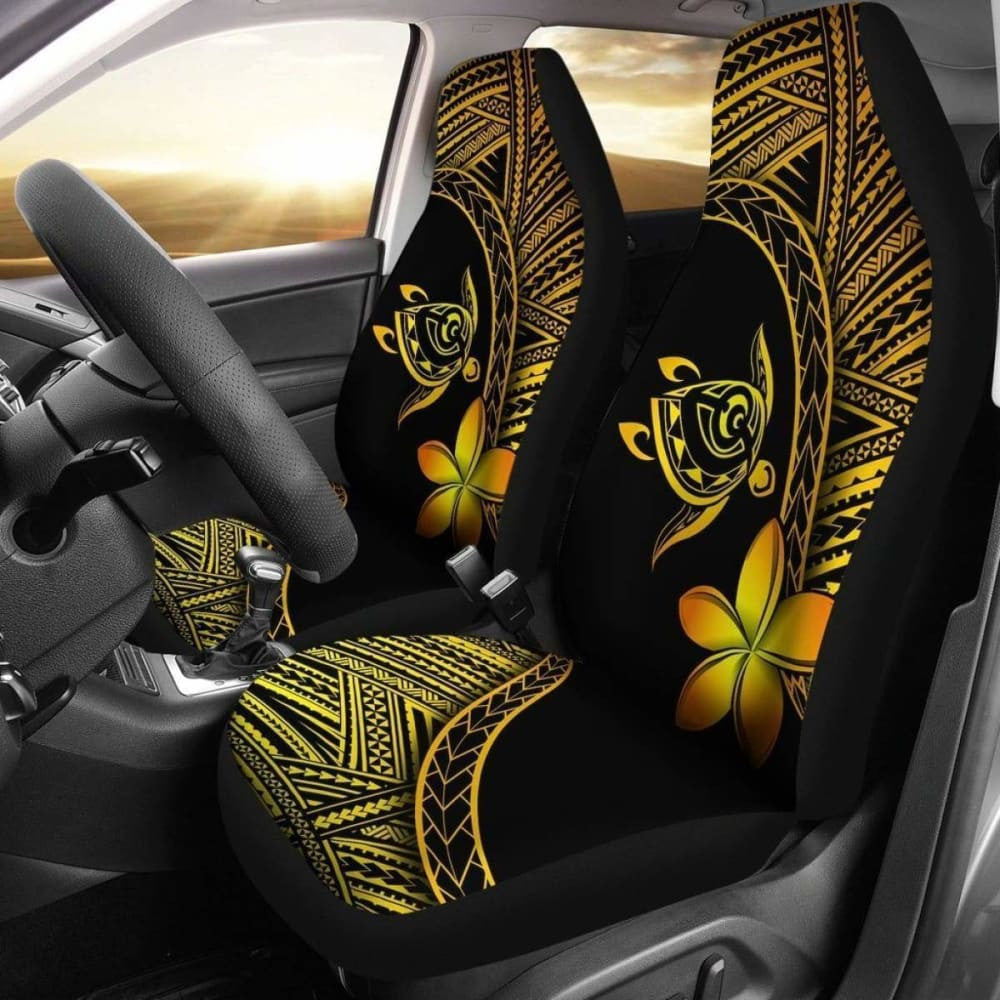 Alohawaii Car Seat Covers - Hawaii Turtle Plumeria Yellow - New