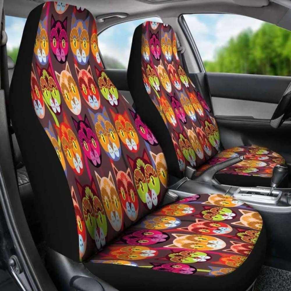 Sugar Skull Cats Car Seat Covers
