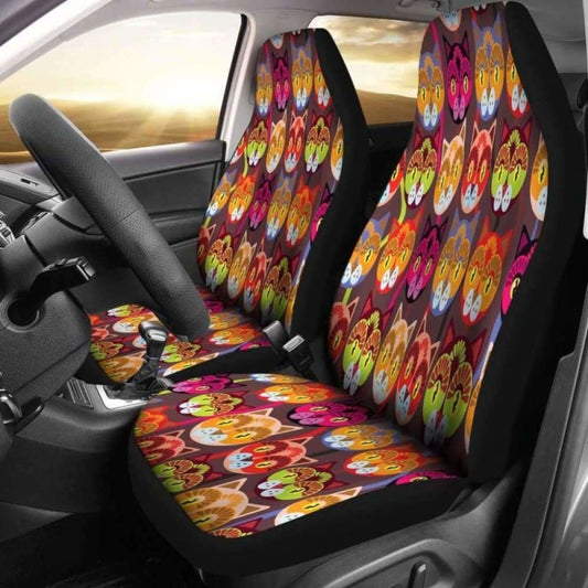 Sugar Skull Cats Car Seat Covers