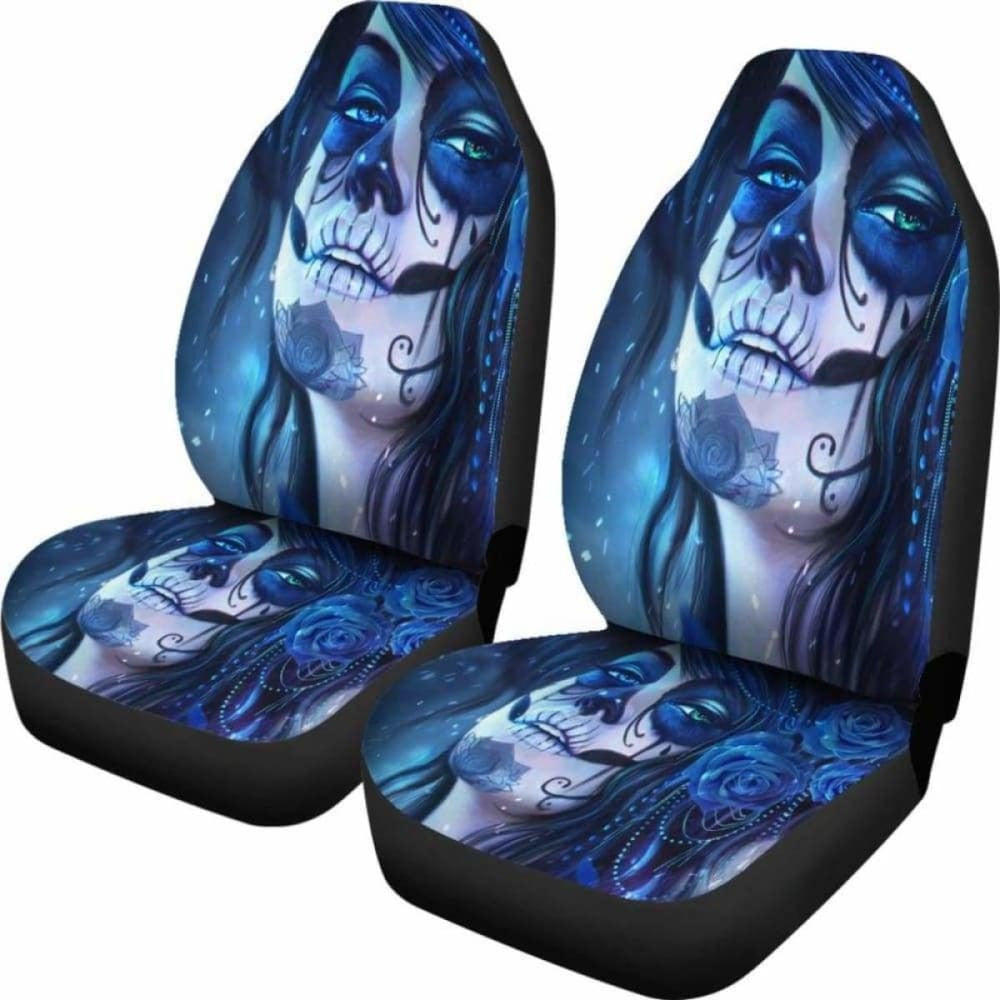 Set Sugar Skull Car Seat Cover Sugar Skulls
