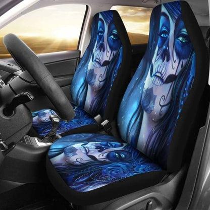 Set Sugar Skull Car Seat Cover Sugar Skulls