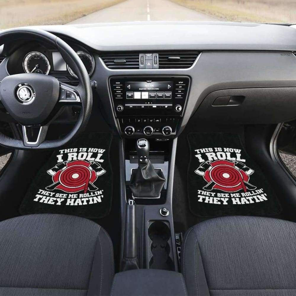 Firefighter Front And Back Car Mats Set Of